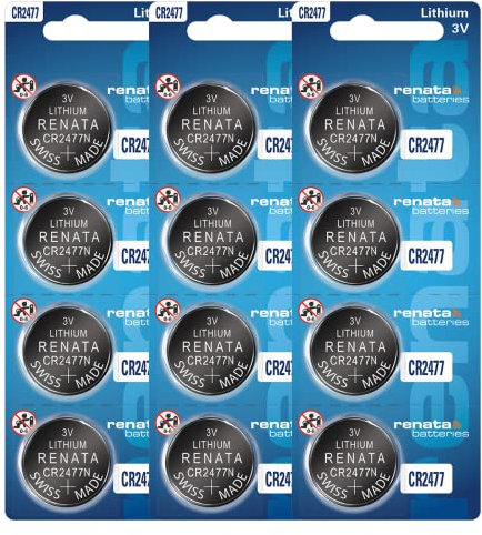 Renata CR2477N Batteries - 3V Lithium Coin Cell 2477 Battery (12 Count)