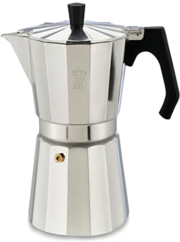 Pezzetti, Luxexpress Caffettiera 9 Tazze in Alluminio, Manico Ergonomico Resistente al Calore, Per Piani a Gas, Elettrici e Vetroceramica