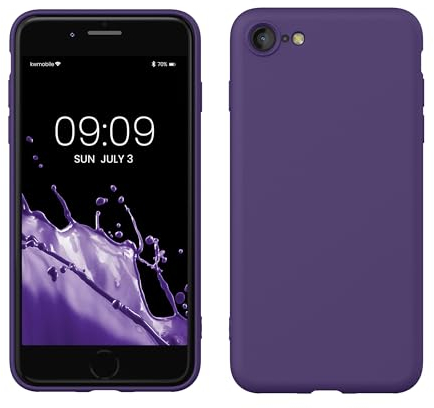 kwmobile Case Compatible with Apple iPhone SE (2022) / iPhone SE (2020) / iPhone 8 / iPhone 7 Case - Slim Protective TPU Silicone Phone Cover - Hyacinth Purple