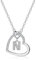LIHELEI Damen Halskette Herz Buchstabe 925 Silber Kette Damen Personalisiere Kette, Geburtstags und Weihnachten Geschenk Für Frauen Mädchen Mama Freundin - N