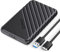 ORICO Case HDD 2.5 SATA USB 3.0, Case Hard Disk per HDD e SSD 9.5mm e 7mm, Supporto UASP, TRIM,Nessuno Strumento Richiesto(Nero)