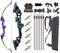 Monleap Archery 51 Takedown Recurve Bogen und Pfeil Set für Erwachsene Rechtshänder Langbogen Kit Metall Riser für Anfänger Schießübungen (lila 40lb)