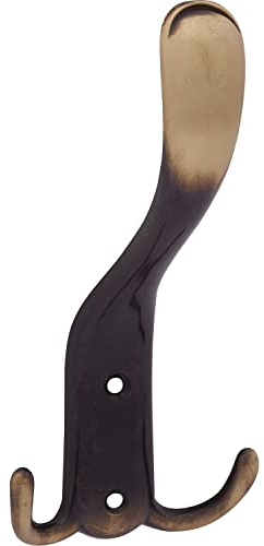 OBF 756150-36 patiniert Grimme Canelli Designer Huthaken (Kleiderhaken), Breite 78 mm Höhe 160 mm Garderobenhaken ZN