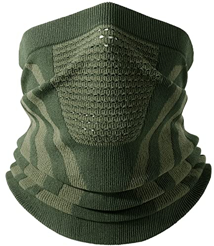 WTACTFUL Schlauchschal Herren Halbe Sturmhaube Halstuch Halswärmer Ski Mask Skimaske Halsschlauc Neck Gaiter Motorrad Gesichtsmaske für Winter Laufen Skifahren Snowboarden Alle Grün