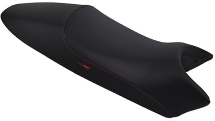 Funda de Asiento Compatible con Ducati Monster 400/600 / 620/695 / 900 1994-2007 Negra con Costuras Rojas