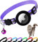 Katzenhalsband Airtag, Reflektierendes Halsband Katze mit Sicherheitsverschluss, Air Tag Schutzhülle und Glöckchen, geeignet für Katzen Aller Größen, 1 cm Breit und Leicht(Violett)