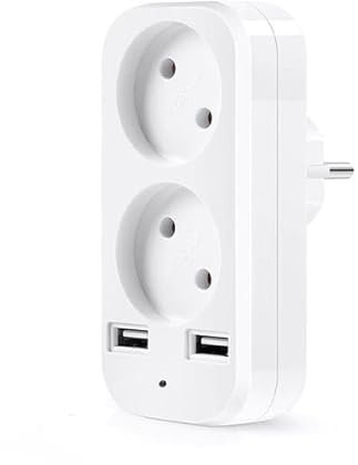 Ebiz Multiprise caméra Espion cachée WiFi Vidéo HD et Son et 2 Ports USB