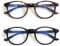 EYEGUARD Ultra Dünn 2er Pack Lesebrille Damen und Herren, Runde Leichte Blaulichtfilter Lesebrille mit Federscharnieren, Schildpatt/schwarz +4,00 Dioptrien