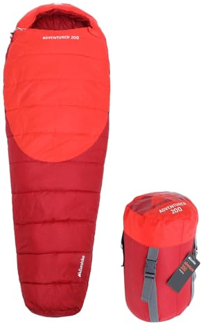 Eurohike Adventurer 200 Sleeping Bag for Adults, Teens, Kids, 1 Person, 2 Season, Lightweight, Mummy, Indoor & Outdoor Use, Camping, Hiking, Backpacking, Travelling, Compression Bag