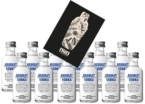Absolut Vodka 12er Set Miniatur 12x 5cl (40% vol) Wodka Mini- [Enthält Sulfite]
