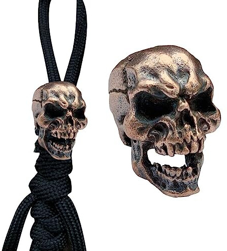 Ericetion Schädelperlen, 2 Stcs Paracord Perlen Charms EDC Accessoires Für Messer Lanyard, Reißverschluss, Keychain -anhänger, Armband Halskette DIY -schmuckherstellung