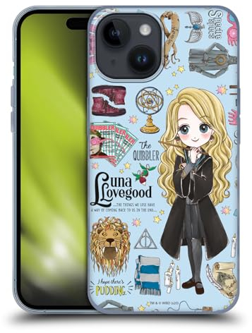 Head Case Designs Offizielle Harry Potter Luna Muster Deathly Hallows XXXVII Gelhülle [Militärischer Schutzgrad] Kompatibel Mit Apple iPhone 15 Und Kompatibel Mit MagSafe