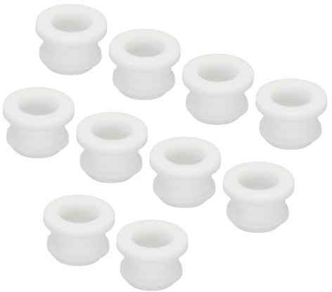 sourcing map 10Pcs Snap Rubber Grommet Plug Mount Dia 12.5mm ID 9.5mm Seal Anti-Scratch for Electrical Box Cable Pipe White