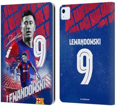 Head Case Designs Offizielle FC Barcelona Robert Lewandowski 2023/24 Erstes Team Leder-Wallet-Hülle Kompatibel mit Apple iPad Air 11 2020/2022/2024/2025