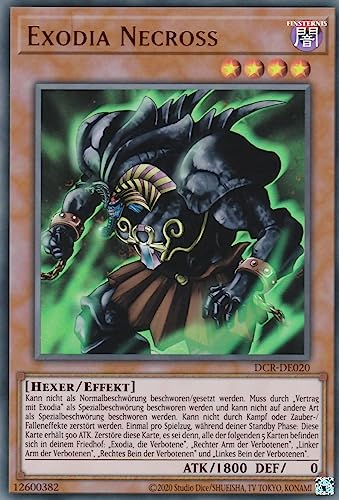 DCR-DE020 - Exodia Necross - Ultra Rare - Reprint - Deutsch - Dark Crisis (25th Anniversary Edition) - mit LMS Trading Fieldcenter-Karte Yugioh