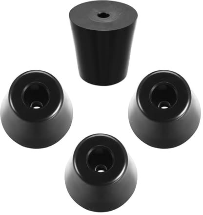 Recogwood Lot de 4 pieds ronds en caoutchouc antidérapant pour armoire, table de bureau, canapé, chaise - 40 x 28 x 40 mm