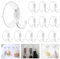 ADERTOS 12 Stk Saugnapfhaken PVC Saugnapfhalter mit Kunststoffhaken 50MM∅ Transparent Saugnapf Haken Ohne Bohren Wandhaken Aufhänger mit Saugnapf für Lichterketten Handtüchern für Fenster Badezimmer