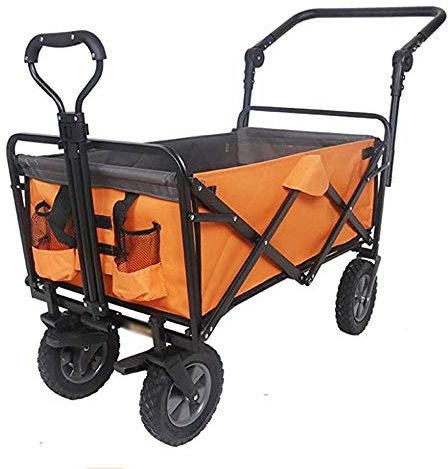 ItzZa Einkaufswagen Gartenwagen Strandwagen Trolley Offroad Folding Utility Coaster Wagon Handwagen,Orange
