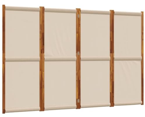 vidaXL Paravent 4-TLG., Raumteiler mit Faltdesign,Trennwand für Wohnzimmer Schlafzimmer Büro, Spanische Wand Sichtschutz, Taupe Massivholz Akazie