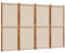 vidaXL Paravent 4-TLG., Raumteiler mit Faltdesign,Trennwand für Wohnzimmer Schlafzimmer Büro, Spanische Wand Sichtschutz, Taupe Massivholz Akazie