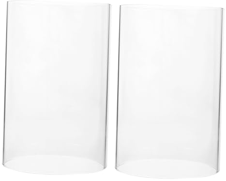 ORFOFE Bougeoir Cylindrique en Verre Transparent 10x15 Cm Lot De 2, Cache-Bougie en Verre Anti-Vent, Abat-Jour pour Bougies Maison, Décoration Intérieure Polyvalente