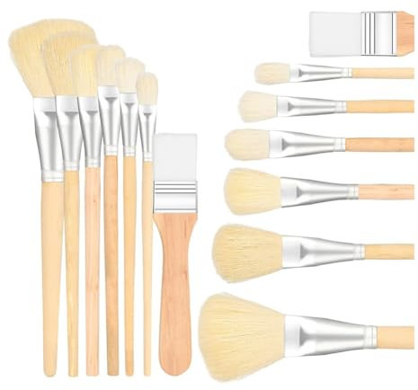 Aetherion Mop Brush for Acrylic Painting, Versatile Blending Brush Paint Brushes for Acrylic Painting Goat Hair Paint Brush Set