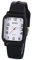 ALCENTIS Nouveauté Montre Femme rectangulaire Bracelet Silicone - Moderne Look très Tendance (Bracelet Noir - Cadran Blanc)