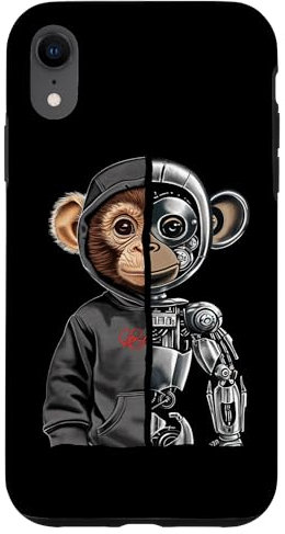 Hülle für iPhone XR Lustiges Affen Roboter Tierliebhaber Cyborg Monkey Robot