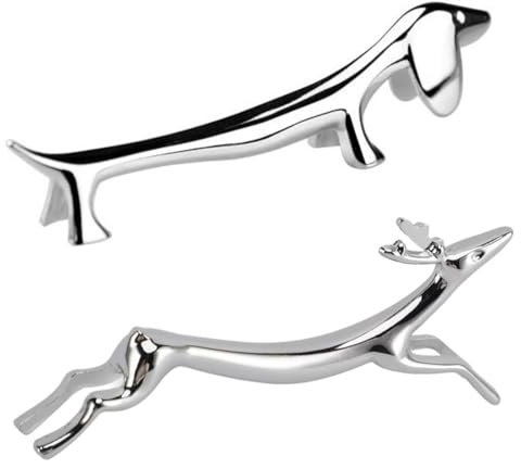 EIHI 2 Pezzi argento Poggia Posate da Tavolo Poggia Posate Bassotto appoggia Posate da Tavola Creativi E Simpatici Supporto per Forchetta E Coltelli Poggiaposate Eleganti per Tavolo