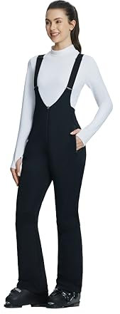 baleaf Combinaison de ski pour femme avec bandoulière réglable, Noir , XXL