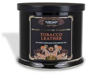 Tuscany Candle Duftkerze im Glas, Tabakleder, 425 ml