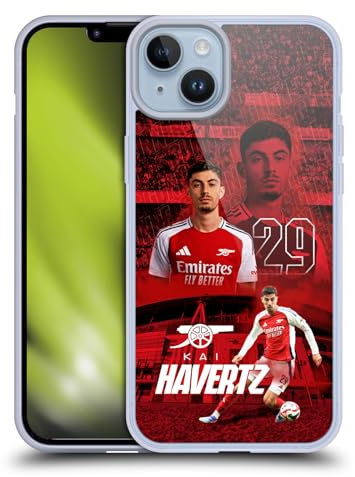 Head Case Designs Offizielle Arsenal FC Kai Havertz 2024/25 Erstes Team Gelhülle [Militärischer Schutzgrad] Kompatibel Mit Apple iPhone 14 Plus Und Kompatibel Mit MagSafe