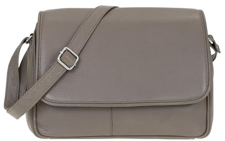 Handtasche Damen Leder mittel klein Lederhandtasche Schultertasche Frauen Damentasche Echtleder weich Alessandro Florenz 12975 Auswahl + Schlüsselmäppchen (Taupe (dark sand 4))