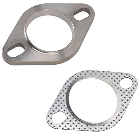 2in 2 Bolzen Entlüftung Flansch Anschluss Kit Edelstahl Universal Dichtung Adapter für Downpipe Catback Header Schall Dämpfer mit Resonator