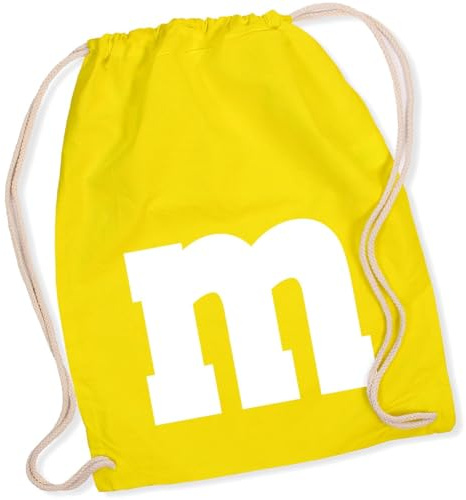 Alsino Turnbeutel mit M&M-Motiv – Perfekt für Karneval, Fasching, Festivals & Alltag – Lustiger Stoffbeutel für Erwachsene & Kinder – Praktische Sporttasche, Gym-Bag & Kostüm Accessoire