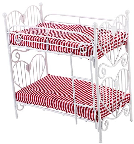 ADOCARN Miniatur Metall Etagenbett Maßstab Spielzeug Puppenhaus Dekoration Möbelstück Für Kinderzimmer Und Kreative Spielwelten