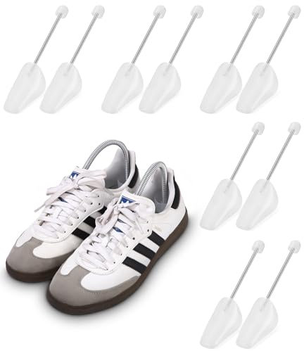 Cexovo Schuhspanner 5 Paar Herren Schuhspanner aus Kunststoff und Metall für Sportschuhe, Mokassins, hochhackige Schuhe, Freizeitschuhe, Größe 39-47 EU (White)