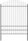 vidaXL Gartenzaun mit Bogenoberteil Grau 1,7x2 m Stahl