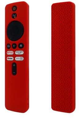 FTRONGRT Funda Compatible con Xiaomi TV Box S 3rd Gen/Xiaomi TV Box 4K 2, Anti-Caída, Anti Choques, Ultrafino y Ligero Silicona Suave Mando a Distancia Funda Protectora. Rojo