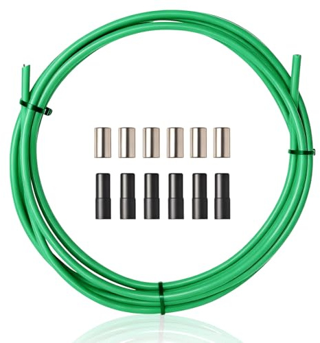 Brake Cable Housing,5mm X 9.84ft Bicycle/Bike Lined Brake Cable Housing with Cable End Caps, Bicycle Brake Cable Gear Wires Bikes Replacement Accessory for MTB/Road Mountain Bike (Green)