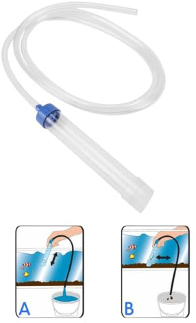 Hominas Mulmsauger Aquarium Handpumpe Siphon Aquarienreiniger mit 1,5 m PVC Schlauch Sicher für Fische für Wasserwechsel und Filter Sandreinigung