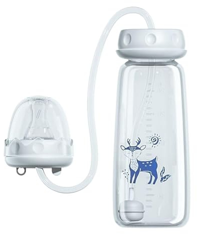 Hand Free with Milk Bottle - Anti-Colic Feeding Bottle, Adjustable Fast Flow Milk Bottles for Boys Girls Indoor Outdoor Home Bedroom Living Room Hotel