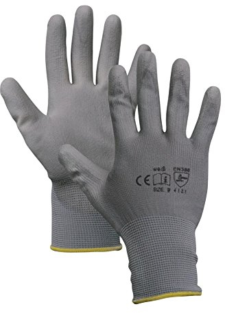 Montagehandschuhe - 12 Paar - Arbeitshandschuhe - Farbe: grau - 11 (XXL)