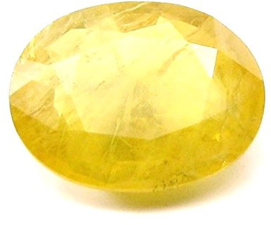S KUMAR GEMS & JEWELS Pookhraj/Pokhraj/Pukhraj Stein Original zertifizierter natürlicher gelber Saphir-Edelstein 5,25 Ratti, Muschel, gelber Saphir, Shell, Gelber Saphir