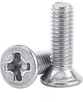 100Pcs M3 Tornillos de Cabeza, Torniñlls de Cabeza, Plana Tornillos de Cabeza, Cruz de Acero, Inoxidable SS304 Hilo Completo (M3×12mm)