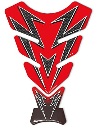 Protector de depósito adhesivo 3D para moto Colors, rojo, 13 x 19 cm