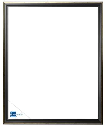 Bildershop-24 Leerrahmen (ohne Rückwand und Glas) Barockrahmen Kalypso 40 X 50 cm Schwarz Goldglanz Antik Farbe und Größe wählbar