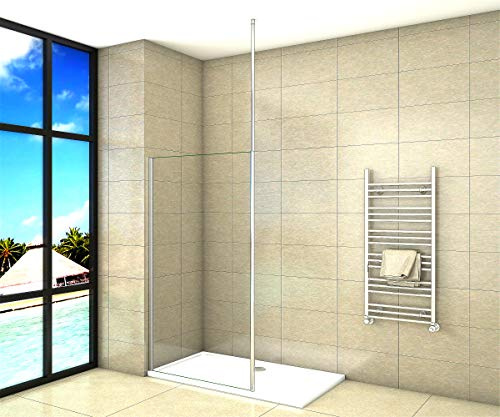 Aica Sanitär Duschwand Walk In Dusche 85cm Duschabtrennung 8mm NANO Glas Duschtrennwand 200cm Höhe