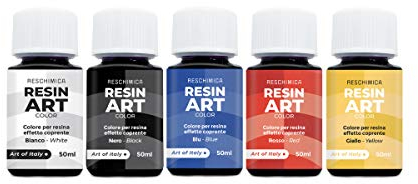 Colorante de resina epoxi RESIN ART COLOR 5 colores 50ml, no tóxico, tinte líquido de resina epoxi para joyería de resina, bricolaje, manualidades, arte