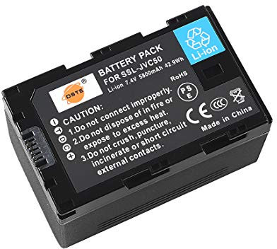 DSTE Rechargeable Li-ion Battery Compatible for SSL-JVC50 and JVC HM600 HM650 GY-LS300 SLR Camera